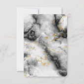 Cartons Réponse Marbre gris blanc moderne avec Mariage de ruban or (Dos)