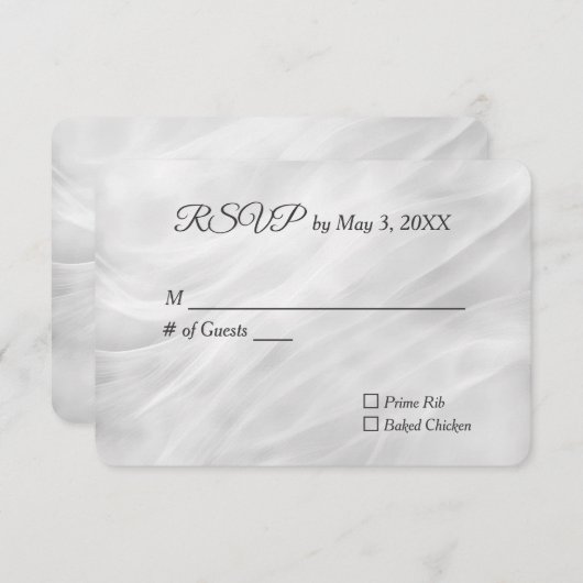 Cartons Réponse Marbre Mariage blanc Abstrait (Devant / Derrière)