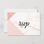 Cartons Réponse Marbre rose et or moderne (Devant)