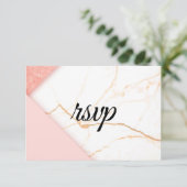 Cartons Réponse Marbre rose et or moderne (Debout devant)