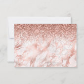 Cartons Réponse Marbre Rose Gold Faux Paillettes Script (Dos)