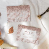 Cartons Réponse Marbre Rose Gold Faux Paillettes Script