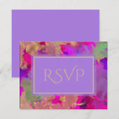 Cartons Réponse Marbre rose, violet et or (Devant / Derrière)