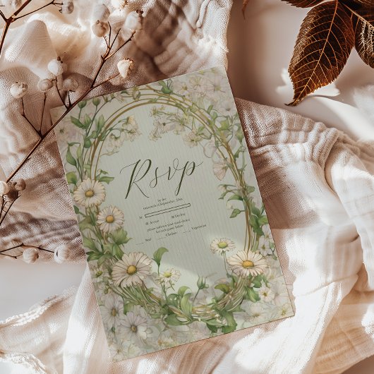 Cartons Réponse Marguerite Daisy Dusty Mariage