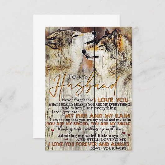 Cartons Réponse Mari À Mon Mari Je T'Aime (Devant / Derrière)