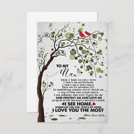 Cartons Réponse Mari que j'aime tant mon mari (Devant / Derrière)