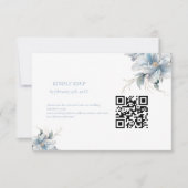 Cartons Réponse Mariage à fleurs de printemps bleu bleu marine Dus (Devant)