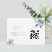 Cartons Réponse Mariage à fleurs de printemps bleu bleu marine Dus (Debout devant)