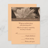Cartons Réponse Mariage à fleurs Sepia Clematis (Devant / Derrière)
