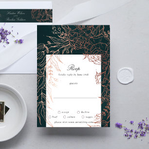Cartons Réponse Mariage à huile de cuivre émérite modifiable