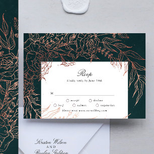 Cartons Réponse Mariage à huile de cuivre émérite modifiable