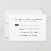 Cartons Réponse Mariage à huile inspirée Burlap R.S.V.P. (Dos)