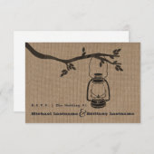 Cartons Réponse Mariage à huile inspirée Burlap R.S.V.P. (Devant / Derrière)