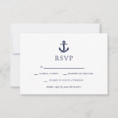Cartons Réponse Mariage à l'Ancre Naútico (Devant)