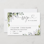 Cartons Réponse Mariage à l'aquarelle d'eucalyptus simplement élég (Devant)