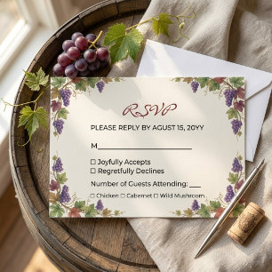 Cartons Réponse Mariage à l'aquarelle du vignoble de Napa Valley