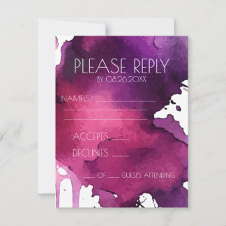 Cartons Réponse Mariage à l'aquarelle éclaboussée