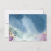 Cartons Réponse Mariage à l'aquarelle violet, Turquoise et bleu RS (Dos)