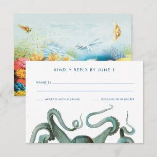 Cartons Réponse Mariage à l'aquarium sous la mer