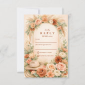 Cartons Réponse Mariage à l'arche florale rose (Devant)