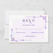 Cartons Réponse Mariage à l'orchidée bleue et violette (Devant)