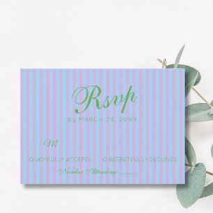 Cartons Réponse Mariage à rayures roses bleues vert Citrus Rétro