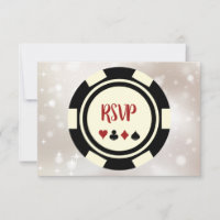 Mariage à thème Black Off White Poker Chip Casino