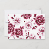 Cartons Réponse Mariage à triple frontière de l'arrangement floral (Dos)