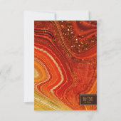 Cartons Réponse Mariage Abstrait Agate Orange Chaud ID827 (Dos)