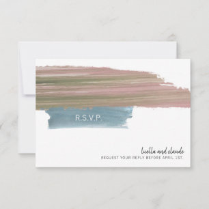 Cartons Réponse Mariage Abstrait Brushstrokes