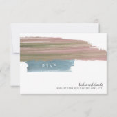 Cartons Réponse Mariage Abstrait Brushstrokes (Devant)