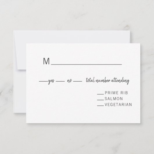 Cartons Réponse Mariage Abstrait Brushstrokes (Dos)