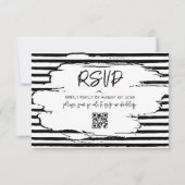 Cartons Réponse Mariage Abstrait moderne à rayures noires (Devant)
