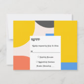 Cartons Réponse Mariage Abstrait moderne Black Gold Blue (Devant)