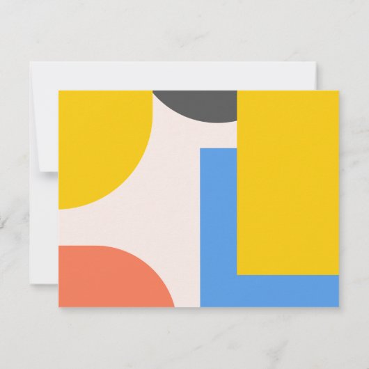 Cartons Réponse Mariage Abstrait moderne Black Gold Blue (Dos)