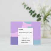 Cartons Réponse Mariage Abstrait moderne Pastel Blue Purple Retro (Debout devant)