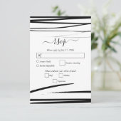 Cartons Réponse Mariage Abstrait noir moderne (Debout devant)