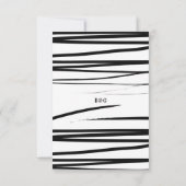 Cartons Réponse Mariage Abstrait noir moderne (Dos)