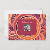 Cartons Réponse Mariage abstrait sur le thème rétro groovy des ann (Devant)