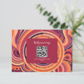 Cartons Réponse Mariage abstrait sur le thème rétro groovy des ann (Debout devant)