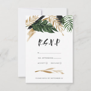 Cartons Réponse mariage abstrait tropical moderne r.s.v.p