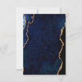 Cartons Réponse Mariage Agate Navy et Or (Dos)