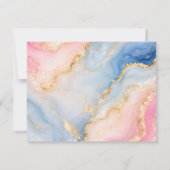 Cartons Réponse Mariage Agate Rose Bleu Or (Dos)