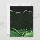 Cartons Réponse Mariage Agate Vert et Argent (Dos)