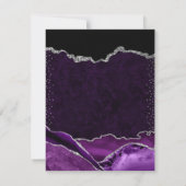 Cartons Réponse Mariage Agate Violet et Argent (Dos)