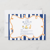 Cartons Réponse Mariage alimentaire italien de la marine Doodles (Devant)