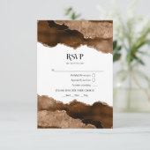 Cartons Réponse Mariage aquarelle à l'agate Desert Gold (Debout devant)