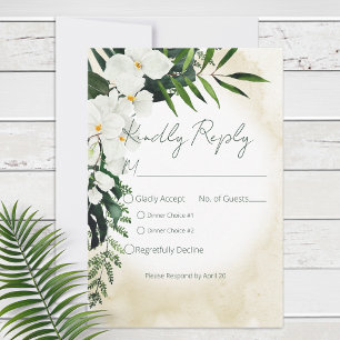 Cartons Réponse Mariage aquarelle bohème tropical de plage