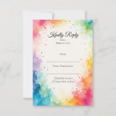 Cartons Réponse Mariage Aquarelle Coloré (Devant)