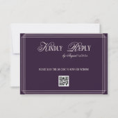 Cartons Réponse Mariage Argent Éternel Violet (Devant)